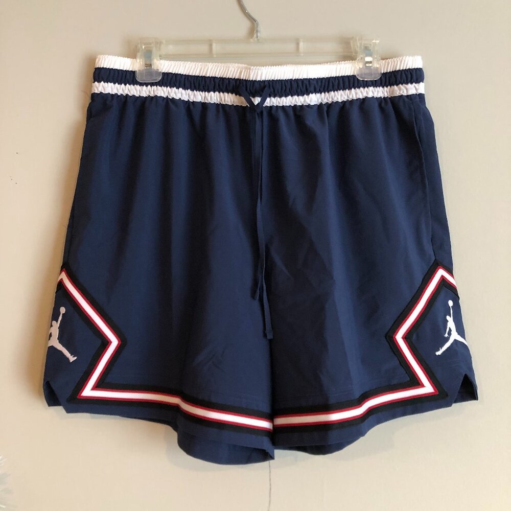 Nike HJ6366-410 Mens Large Air Jordan Diamond Dri-FIT Woven USA Shorts Navy